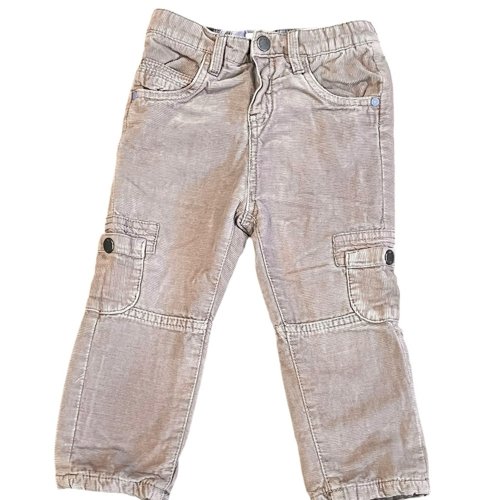 Obaibi Boys Tan Jersey-lined Corduroy Jogger Style Pants, 23 months (Size 2)